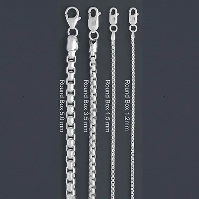 ITALY Sterling Silver ROUND BOX Chain Necklace/Bracelet-M Box Chain Necklace • $276.97