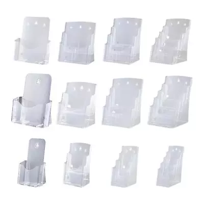 Acrylic Brochure Holder Clear Flyer Holder Rack For Documents Menu Pamphlets • £14.21