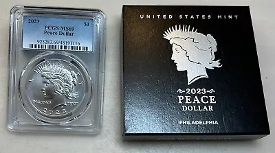 2023 -P Peace Silver Dollar $1 PCGS MS69 - With OGP • $56