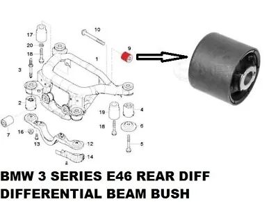 Bmw 323 E46 Rear Diff Differential Beam Bush Bushing Hd 33176751808 • $23.98