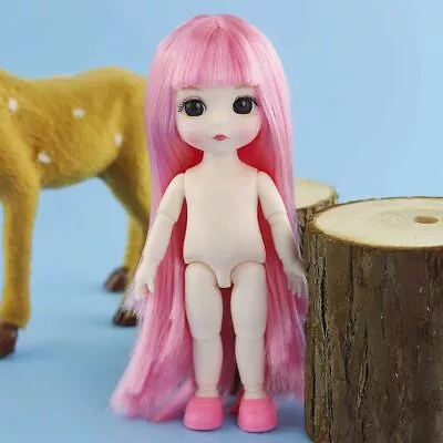 Hair Ball Jointed 16cm 1/12 Doll Nude Body Doll Movable Joints Doll BJD Doll • $8.78