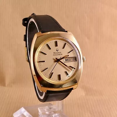 Excellent Vintage Bulova Accutron Gold Plated Wristwatch Cal.218 Working • £145