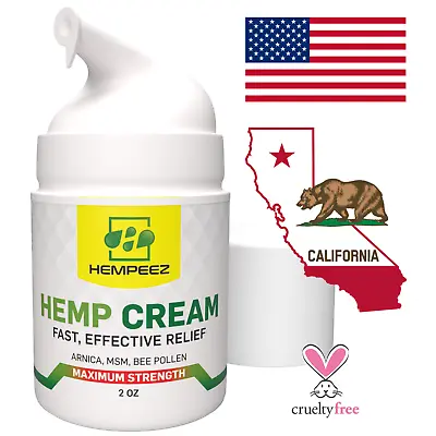 HEMPEEZ Fast Strong Pain Relief Cream With Hemp Oil Arnica MSM Made In USA • $12.21