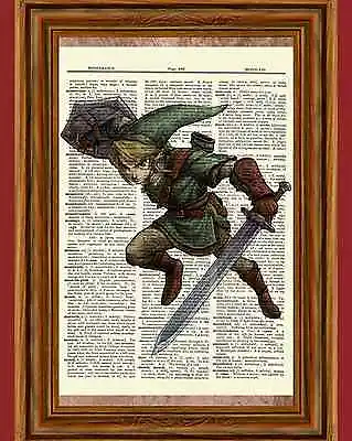 $5.99 • Buy  Legend Of Zelda Link Dictionary Art Print Poster Picture Video Game Figure