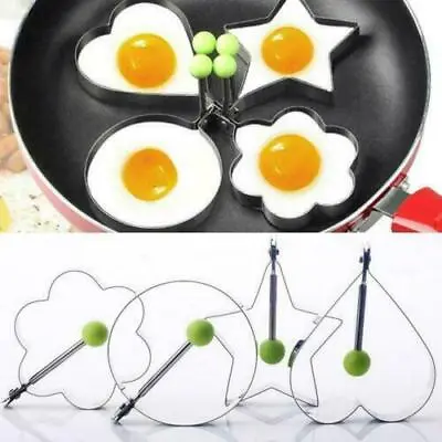 Stainless Steel Frying Pan Egg Poacher Pancake Baking Shaper Cooking Ring Mold • £0.99