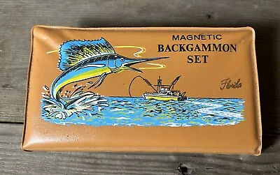 Magnetic Backgammon Set Souvenir Of Florida Swordfish Travel • $10