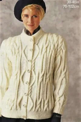 £2.69 • Buy 1854 Lady's Aran Jacket 30-40  Vintage Knitting Patterns Copy