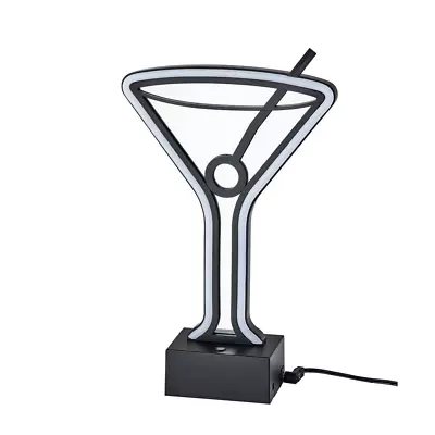 10 In. Black Infinity Neon Martini Glass Table/Wall Lamp • $42.68