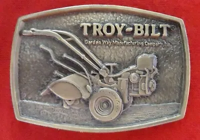 NEW VINTAGE 1970s TROY-BILT Garden Way Manufacturing Co.ROTOTILLER BELT BUCKLE • $49.99