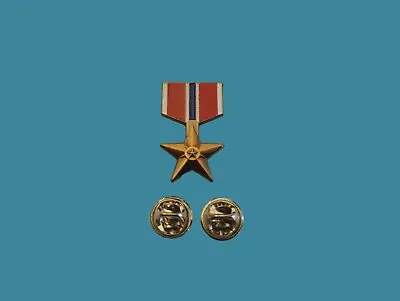 U.s Military Bronze Star Medal Hat Lapel Pin Miniature Size 1 1/8  • $9.95