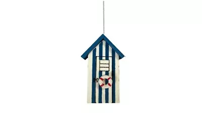 Charming Blue & White Wooden Beach Hut Light Pull Handle With Cord & Connector • £8.45