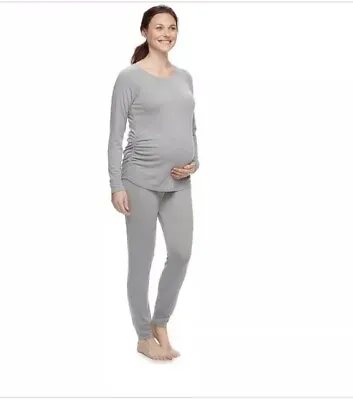 A:glow Maternity Women’s 2-Piece Pajama Sleepwear Set XXL NWT Grey Gray • £15.15