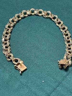 Vintage 14k Yellow Gold Triple Link Charm Bracelet 8” 10G • $777