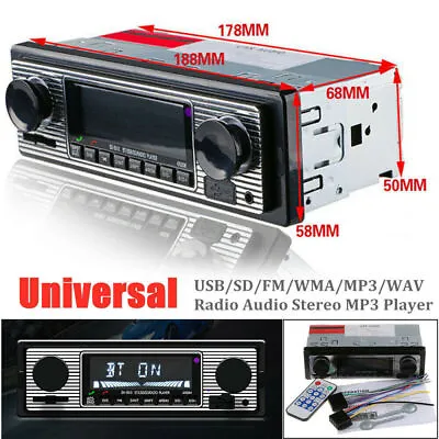 12V Bluetooth Audio USB/SD/FM/WMA/WAV Classic Radio Stereo Video MP3 Player • $55.99