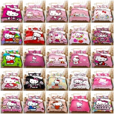 $58.99 • Buy Hello Kitty Doona/Quilt/Duvet Cover Bedding Set+Pillowcases All Size Girls Gift