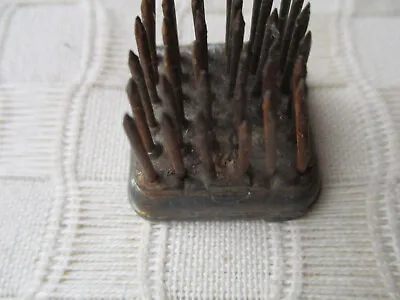 Vintage Small 1  Square Metal Flower Frog Spike Pincushion Style • $9.99