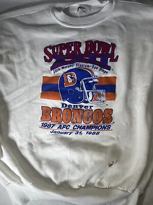 Vintage Denver Broncos Super Bowl Sweatshirt Size Large80s • $8