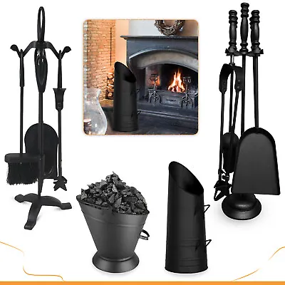 Fireside Black Iron Coal Bucket & Coal Hod Shuttle Storage - Stove Or Fireplace • £17.99