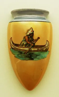 Unusual 1920s Native American Indian Ceramic Lustre Ware Spill Vase / Wall Vase • £19.50