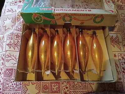 Mercury Glass Christmas Ornaments Gold Icicles Antique Made In Poland • $30
