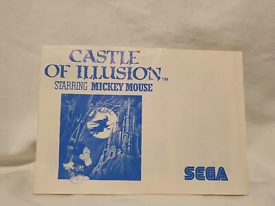 Castle Of Illusion Starring Mickey Mouse Manual Only Sega Game Paperwork  • $18.50
