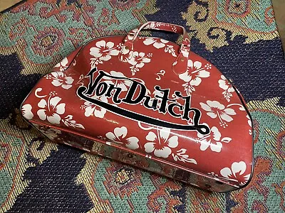 Von Dutch Purse Bag Y2K Bowling Bag Tropical Hawaii Laminated Plastic DAMAGED • $64.97