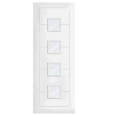 White Ladder Fire Rated FD30 Glazed Internal  Door 4L Clear Fire Proof Glass • £360