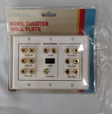 $19.95 • Buy 7.1 Home Theater Speaker Wall Plate Banana Binding Post HDMI Port 3Gang