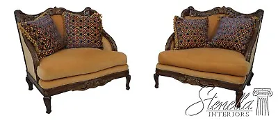 L60658EC/59EC: Pair MARGE CARSON Monumental Italian Style Loveseat Chairs • $4095