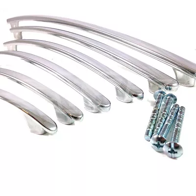 £3.09 • Buy Chrome Bow Kitchen Furniture Handles, Bedroom Cupboard Door, Drawer Pull Handle