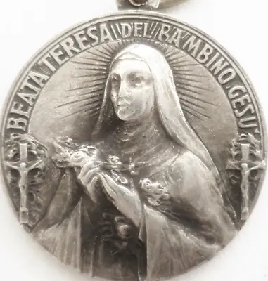 Rare Antique Vatican Silver Medal To Saint Therese Of Infant Jesus • $19.99