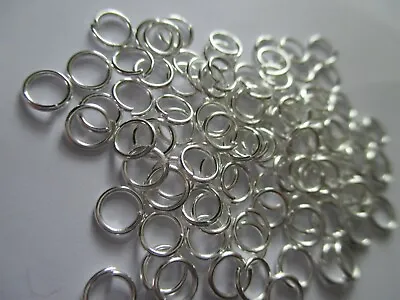UK Jewellery 100 Pieces 5 Mm Silver Open Jump Rings For Necklace Chain Pendant • £2.65