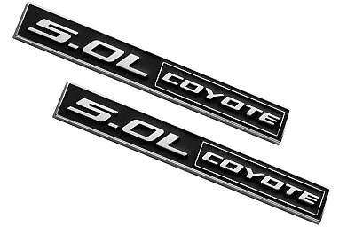 2x 5.0L Coyote Emblems Decal Badge V8 Engine For Mustang F150 Matte Balck Chrome • $14.44