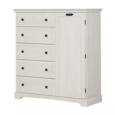 South Shore 48.75 X47 X19.5  Chest Of Drawers Particle Board Winter Oak White • $537.96