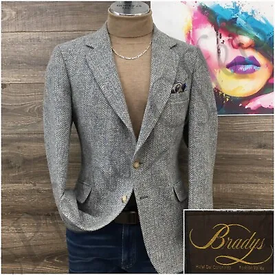 Vintage Mens Blazer Sport Coat 2 Button Casual Jacket 40R Tweed Wool Suits USA • $69.95