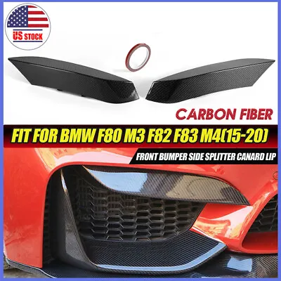 Fits 15~20 BMW F80 M3 F82 F83 M4 Carbon Fiber Front Bumper Air Vent Eyelid Cover • $31.99