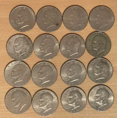 United States Of America: 16 X $1 Dollar Coins (bigger Older Design). Eisenhower • £40