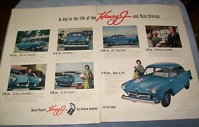 1951 Kaiser-Frazer HENRY J Large-mag 2-pg Color Car Ad -Rise Stevens • $9.95