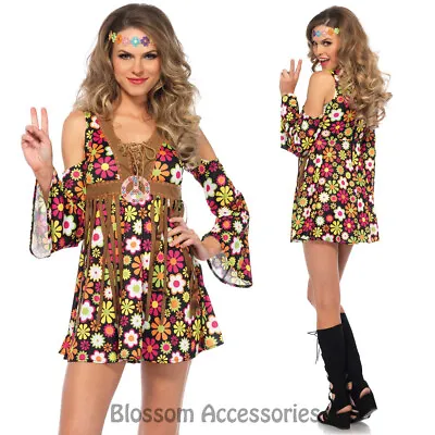 CA79 Starflower Hippie 1960s Disco Hippy 70s Fancy Dress Up Groovy Party Costume • $70.45