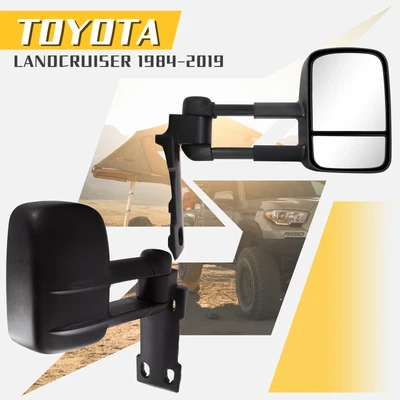 $330.99 • Buy Pair Towing Mirrors For Toyota LandCruiser 70-79 Series Full Manual Extendable