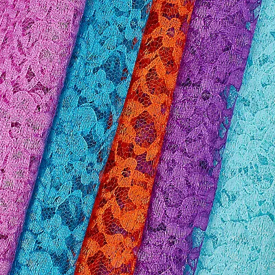 Raschel Lace Fabric FREE SHIPPING 60  Wide Polyester French Floral By The Yard • $5.99