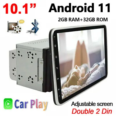 2 Din Android 11 Car Stereo Radio 10.1'' Rotatable GPS Navi WiFi BT 32GB Carplay • $139.54