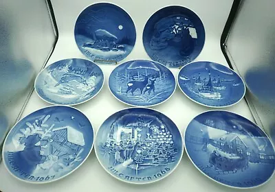 BING & GRONDAHL B&G Denmark Blue Christmas Plates 1962-69 Lot Of 8 Excellent • $65