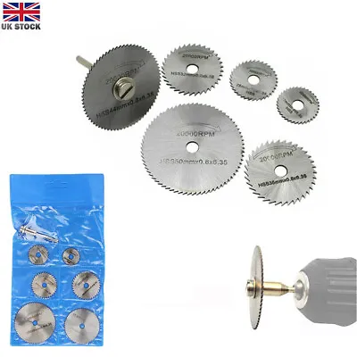 £4.98 • Buy 7x HSS Mini Rotary Disc SAW Wheel Cutting Blade Set Dremel Multi Tool Drill Kit