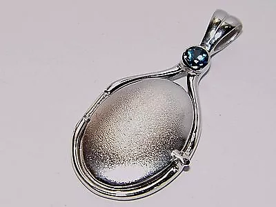 925 Sterling Silver 4 Mm London Blue Topaz Locket H2O Just Add Water SatinFinish • $57.77