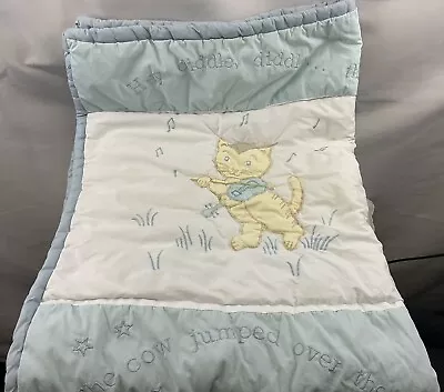 Vintage Martha Stewart Baby Quilt Comforter Blue White Yellow Reversible • $39.99