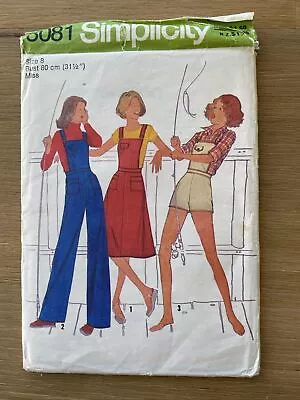 Simplicity 8081- Ladies/Teens Overalls & Pinafore Sewing Pattern Size 8- Uncut • $7