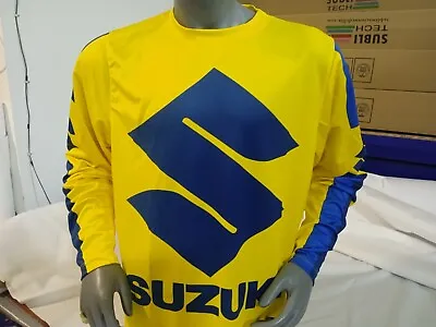 Old School Suzuki Jersey Classic Jersey Shirt Motocross Suzuki Vintage L Yellow • $55