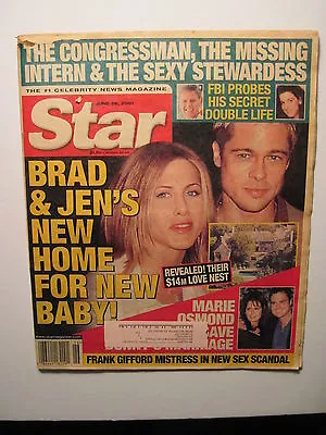 Star Magazine 6-26-2001. Brad Pitt/ Jennifer Anniston! Donnie & Marie Osmond! • £12.06