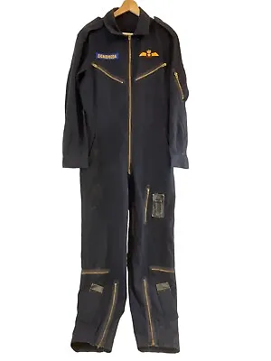 Canadian Forces RCAF Dark Blue Pilots Flight Suit Named 1966 Dated Size 6839 • $100